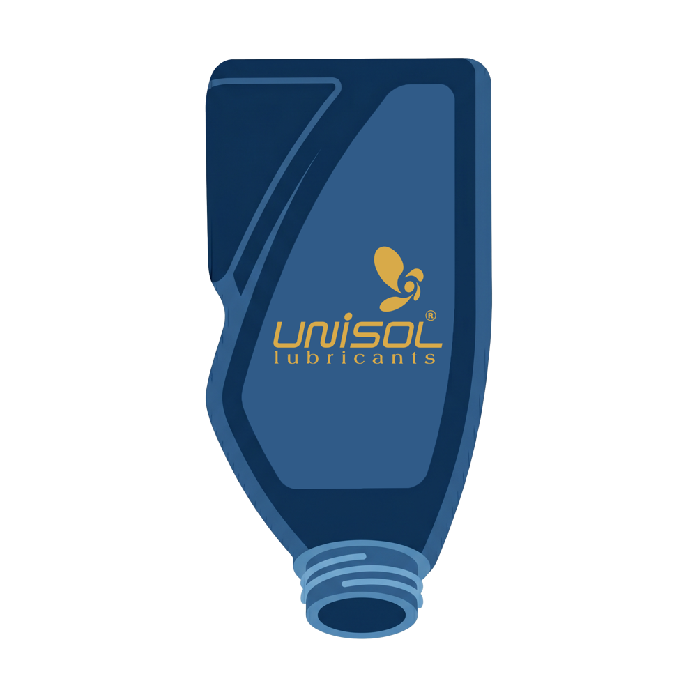 Unisol Lubricants bottle pouring oil